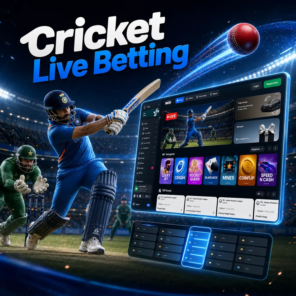 Cricket live betting on 1win