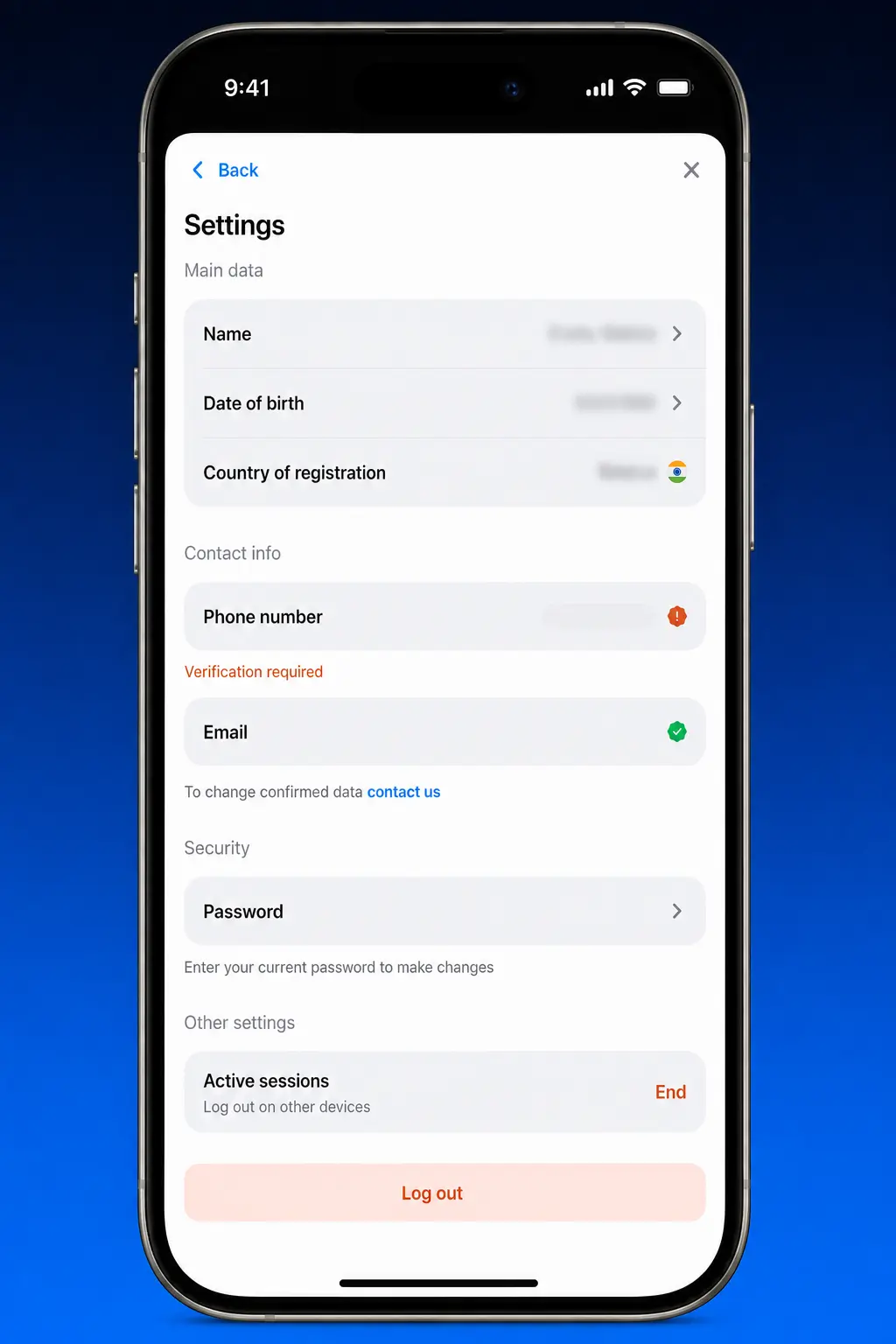Step-by-step screenshot showing 1win account verification process with KYC document upload on India platform